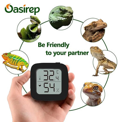 Black 2-Pack Reptile Thermometer and Hygrometer – Digital LCD Temp & Humidity - Image 7
