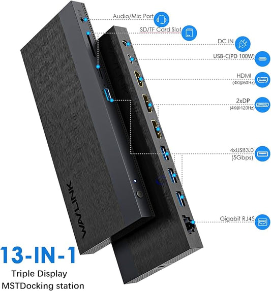 Laptop Docking Station, Docking Station 3 Monitors - Image 2