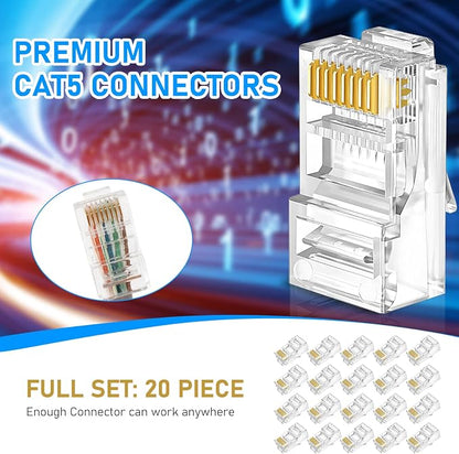 RJ45 Crimp Tool Kit for Cat5 Cat5e Cat6, Ethernet Crimper Toolkit - Image 5