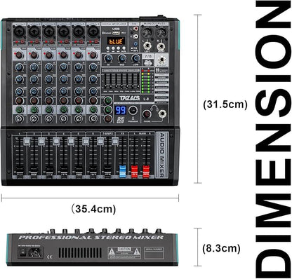 Audio Mixer, TKLBLS Professional 8 Channel DJ Mixer Board - Image 8