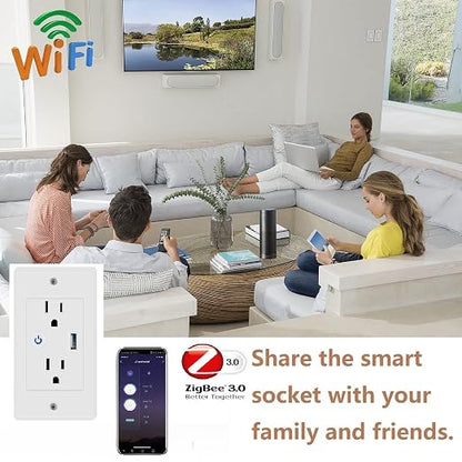 Jinvoo Zigbee Smart Wall Outlet, Requires Zigbee Hub, Compatible - Image 6