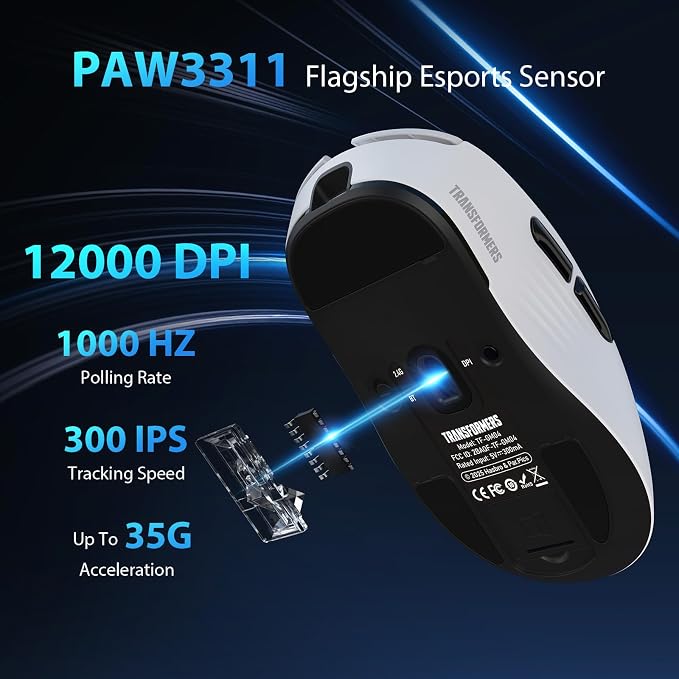 Transformers GM04 63g Lightweight Wireless Gaming Mouse, 12000 DPI, PAW3311 - Image 2