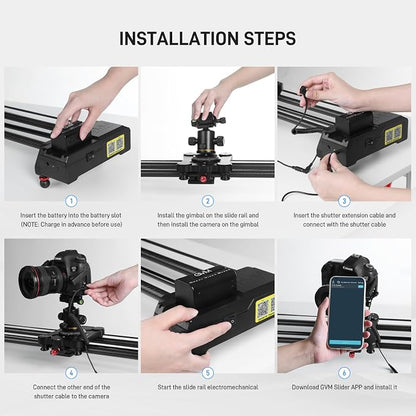 GVM 48"/120CM Carbon Fiber Motorized Camera Slider, Professional Camera Slider - Image 8