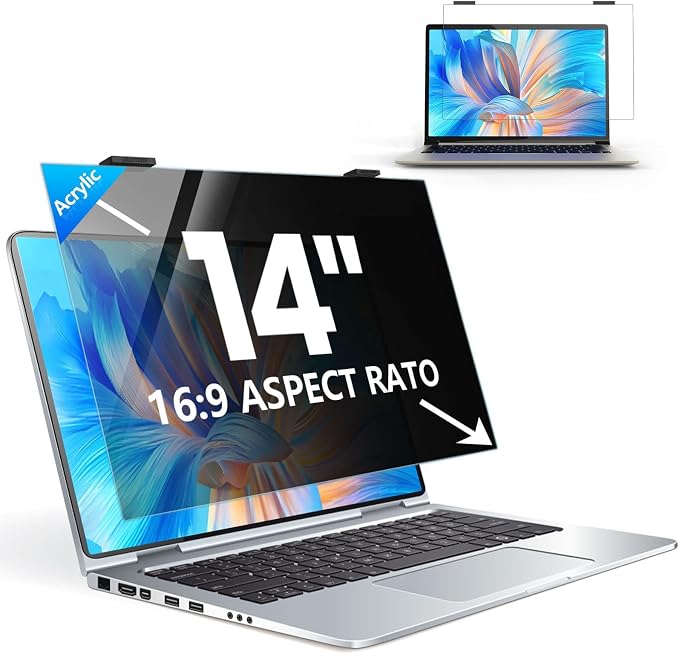 Laptop Privacy Screen 14 inch, 9H Hanging Privacy Screen by HOME