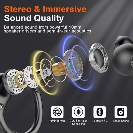 Ltinist Wireless Earbud, 75H Battery Over Ear Headphones - Image 2