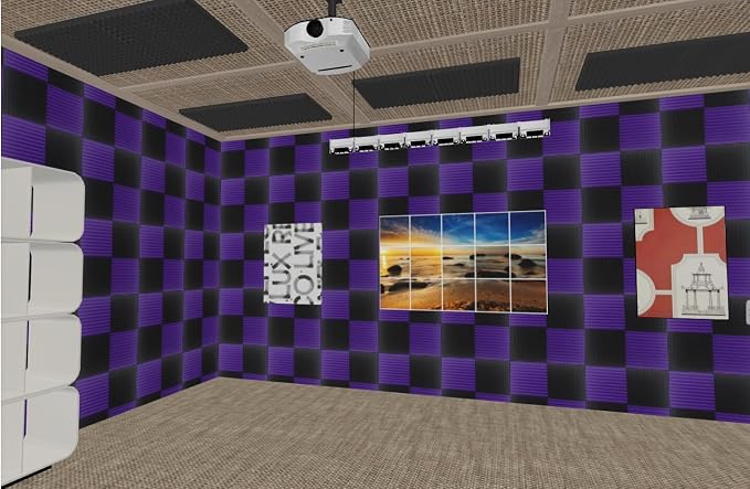 96 Pack Black/purple 12 "X 12 "X1" Acoustic Panels Studio Soundproofing Foam - Image 3
