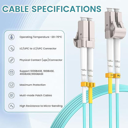 SpeedyCables- OM3 LC to LC Fiber Patch Cable 3m/10ft, 10Gb/40Gb Multimode - Image 4
