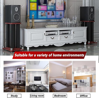 A Pair of Universal Speaker Stands, Heavy Duty Speaker Stands Holds Bookshelf - Image 3