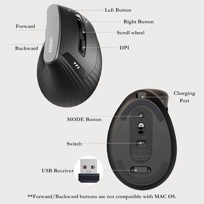 Vertical Mouse Wireless, Rechargeable - Image 6