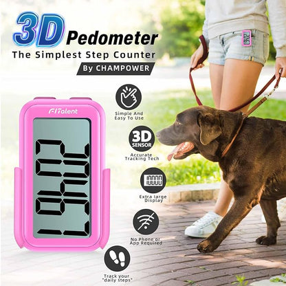 Pedometer for Walking Steps, 3D Accurate Simple Pedometer, Step Counter for Men - Image 2
