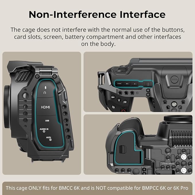 SmallRig Cage for Blackmagic Design Cinema 6K, Only for BMCC 6K, Full/Half Cage - Image 7