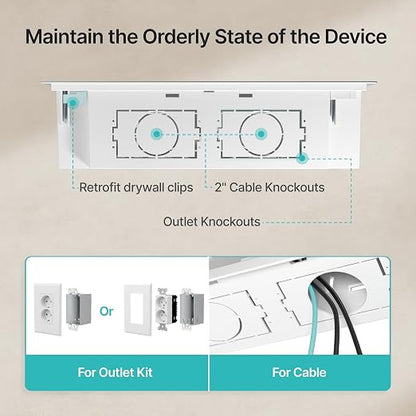 17" in-Wall Media Box, Recessed Outlet Wall Box, Structured Media Enclosure - Image 9