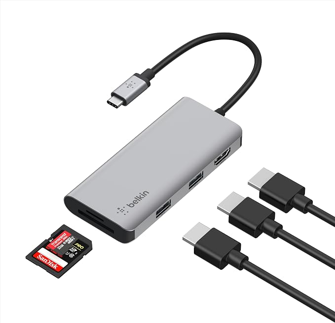 Belkin USB-C Hub, 5-in-1 MultiPort USB-C Docking Station by Belkin
