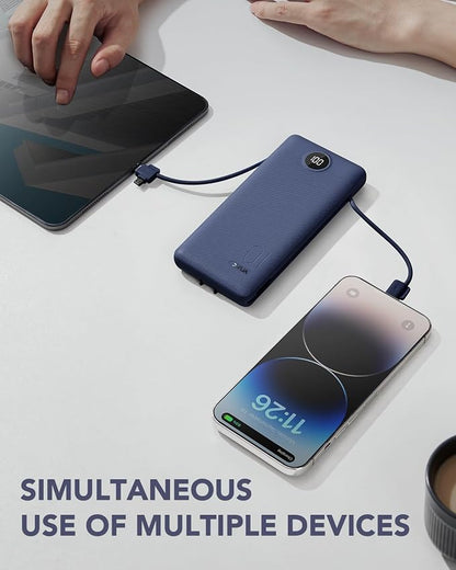 VRURC Portable Charger Built-in Cables and AC Wall Plug, USB C Power Bank - Image 6