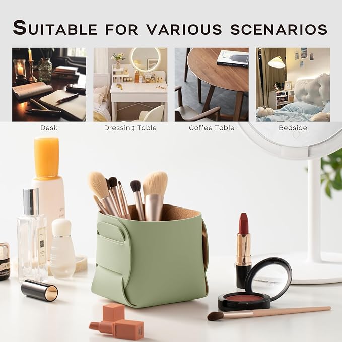 HOMIEAZICOZI 2-Pack Cork Leather Desk Accessories Storage - Image 5