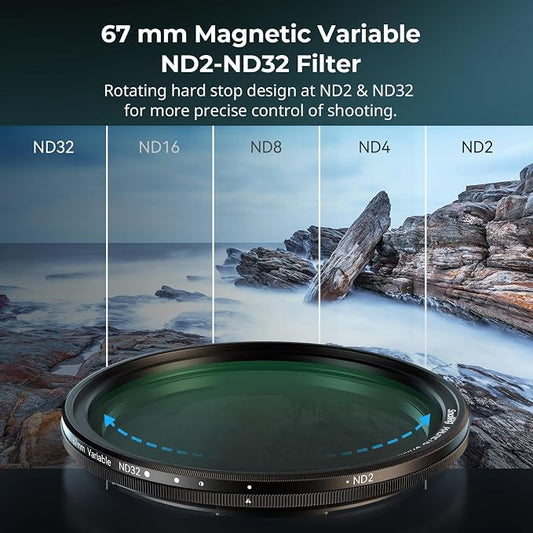 SmallRig 5-in-1 Magnetic 67mm Lens Filter Kit: VND + CPL + Black Mist 1/4 + - Image 2