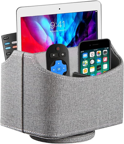 Fanousy 360° Rotating Remote Control Holder, PU Leather TV Remote Caddy by Thelittlebeautyoflife