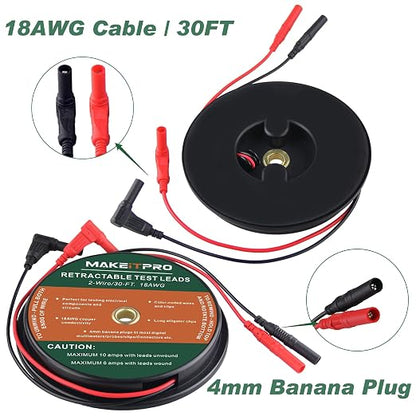 2 Wires 30FT 18AWG Retractable Test Leads - Image 3