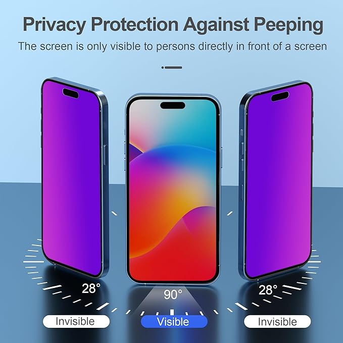 Compatible for iPhone 15 Pro Max Privacy Screen Protector Tempered Glass 6.7 - Image 4