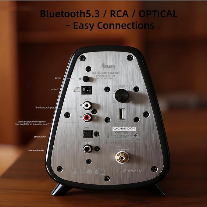 AS31 Active Bookshelf Speakers – 80W RMS 2-Way Stereo / 3″ Long-Stroke Woofer & - Image 6