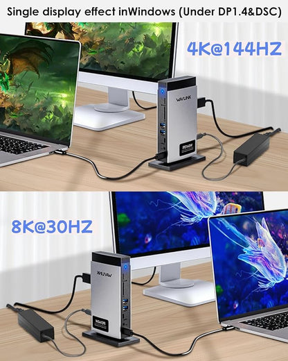 WAVLINK Laptop Docking Station 3 Monitors, 11-in-1 USB C Docking Station - Image 6