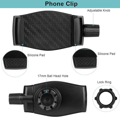 iPhone Mount for Desk/Table/Rod/Kitchen Cabinet, 360°Adjustable Aluminum Alloy - Image 8