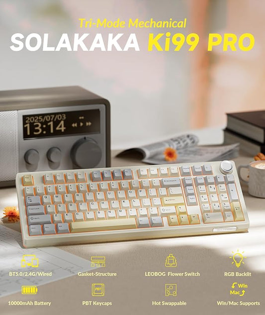 KI99 Pro 96% Wireless Mechanical Gaming Keyboard, Creamy Keyboard - Image 2