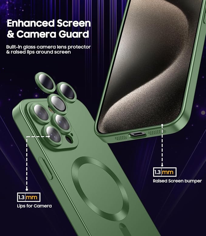 Magnetic for iPhone 15 Pro Max Case Slim Soft Silicone Bumper Shockproof - Image 3