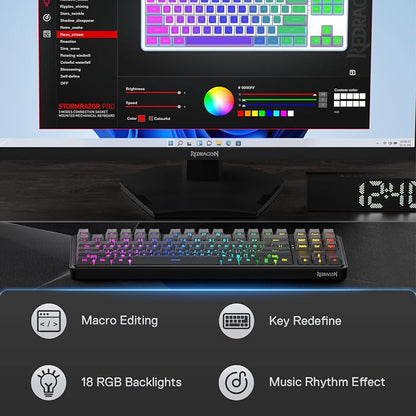 Redragon K707 PRO GB 80% Gasket RGB Gaming Keyboard, 3-Modes Wireless TKL - Image 8