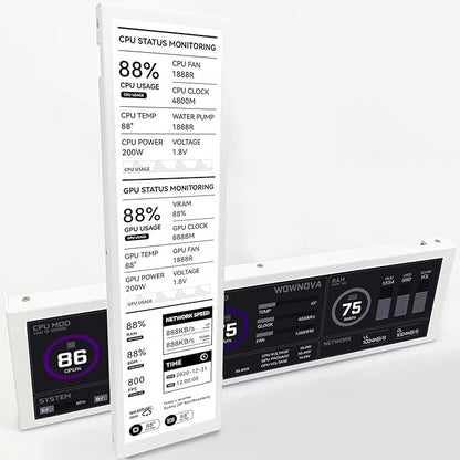 WOWNOVA 8.8" Computer Temp Monitor, 1 Click 1 Cable to Get Started Quickly PC by WOWNOVA