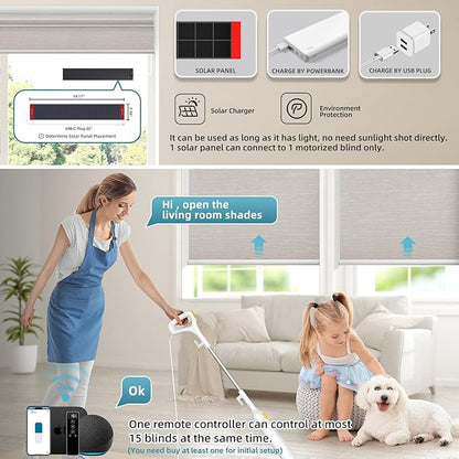 SmartWings Motorized 100% Blackout Shades Blinds, Custom Size, Cordless Window - Image 2