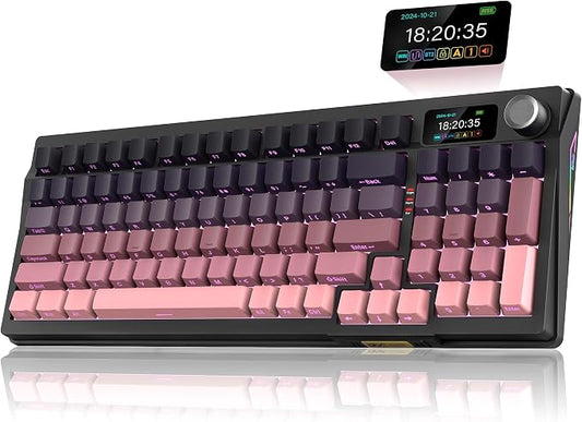 RedThunder K95 Wireless Mechanical Keyboard, TFT Screen & Knob, Trip-Modes by RedThunder