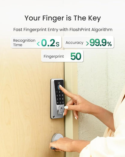 DESLOC Smart Lock D110 Plus, WiFi Fingerprint Smart Front Door Lock - Image 6
