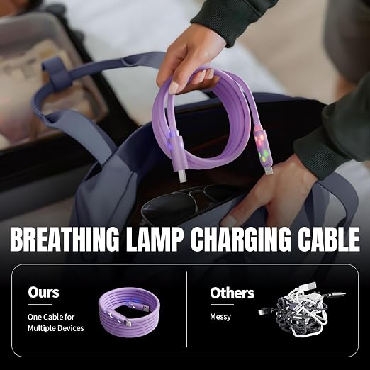 240W USB C Cable, 4 in 1 Charging Cable Fast Charging & Data Sync, Charger Cord - Image 5