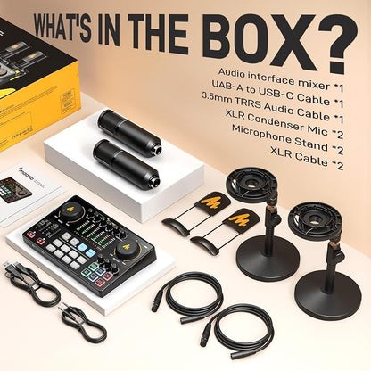 MAONO Podcast Equipment Bundle for 2: Audio Interface Mixer - Image 8