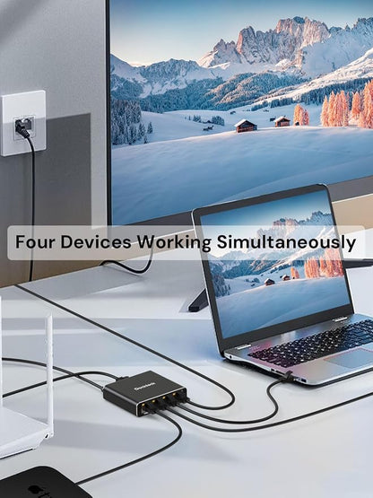 Ethernet Splitter 1 to 4 1000Mbps, Dockteck Internet Cable Splitter 1 in 4 Out - Image 5