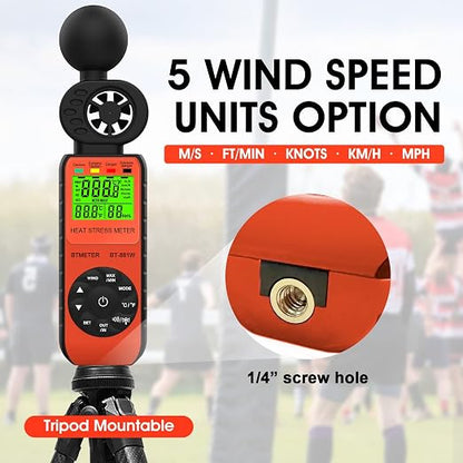 BTMETER BT-881W Heat Stress Meter Anemometer, Digital Indoor/Outdoor WBGT Meter - Image 6