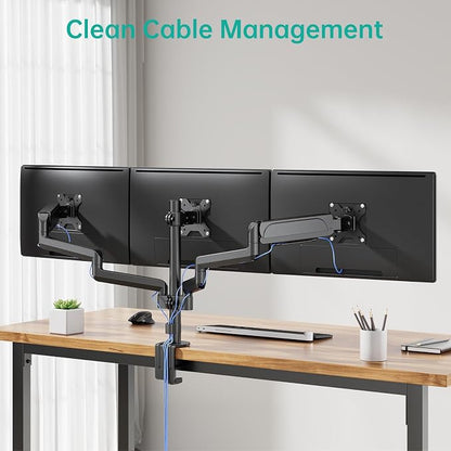 WALI Triple Monitor Mount for 13-27 inch Screens, Adjustable 3 Monitors Desk - Image 9