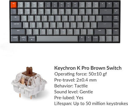 Keychron K2 75% Layout Bluetooth Wireless Mechanical Keyboard K Pro Brown - Image 6