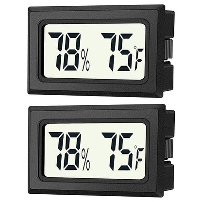 JEDEW 2 Pack Mini Digital Hygrometer Thermometer Gauge, Indoor Outdoor by JEDEW