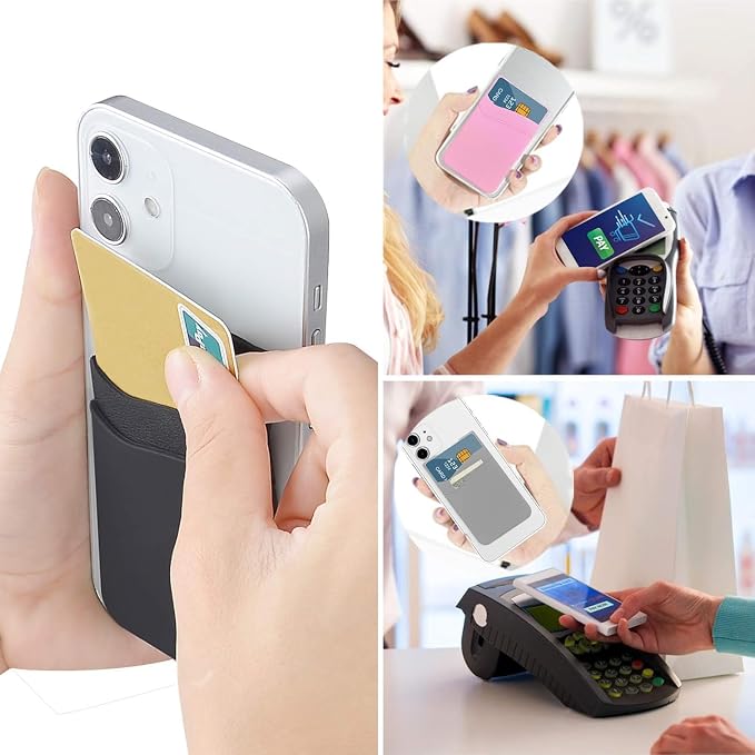 SS Phone Wallet, Card Holder for Phone Case Stick on Silicone Double Phone - Image 2