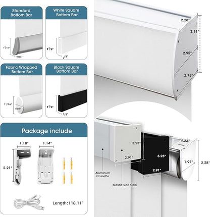 SmartWings Motorized 100% Blackout Shades Blinds, Custom Size, Cordless Window - Image 6