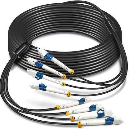5 Meters 4 Core Industrial TPU LC to LC Outdoor Armored Fiber Optic Cable by YUTIANHOME