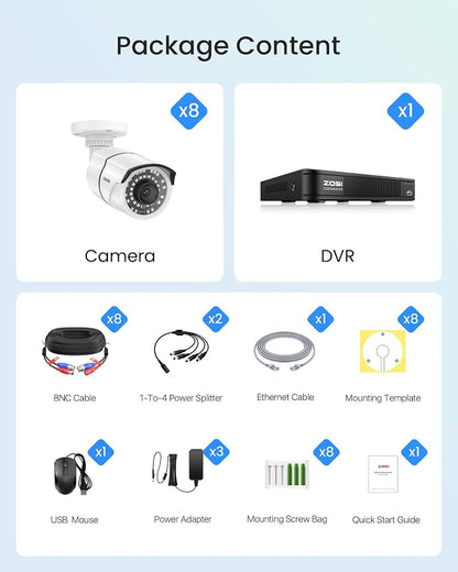 ZOSI 1080p H.265+ Security Camera System - Image 9