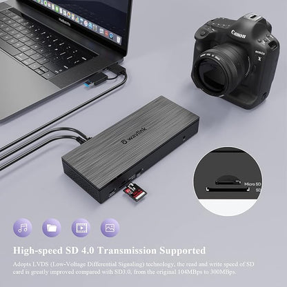 USB C Docking Station, 20-in-1 Universal Displaylink Dock Quad 4K Dual 5K@60Hz - Image 8