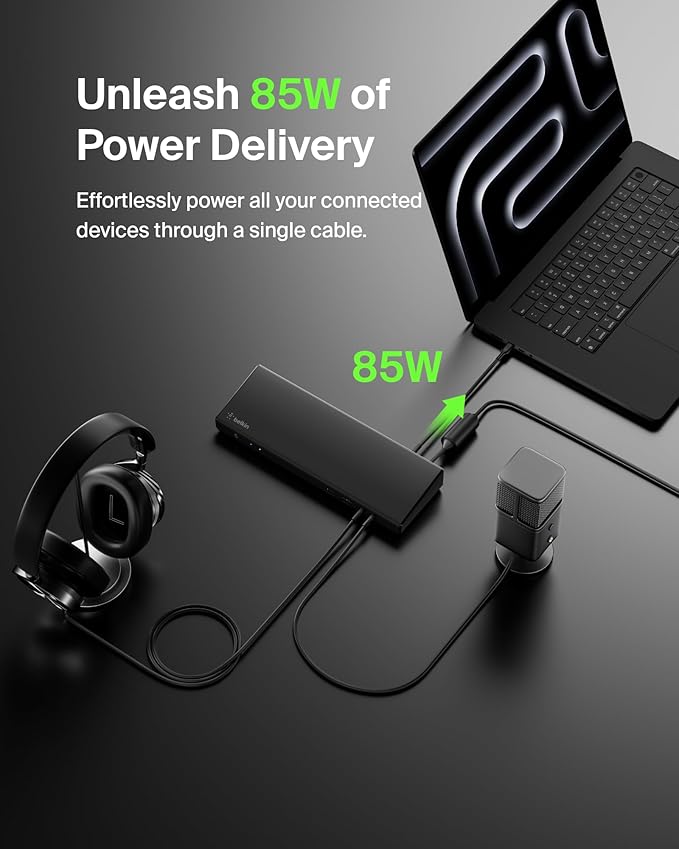Belkin 15-in-1 Universal Triple Display DisplayLink Docking Station Hub w/ 3 - Image 5