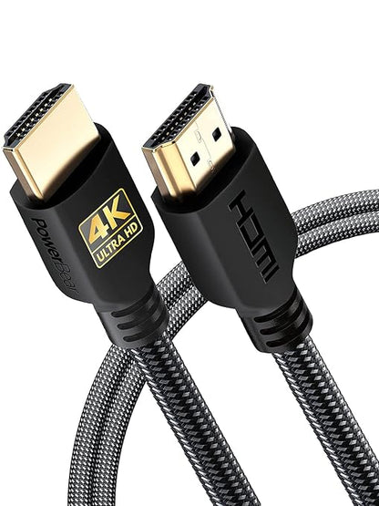 PowerBear 4K HDMI Cable 6 ft High Speed, Braided Nylon & Gold Connectors by PowerBear