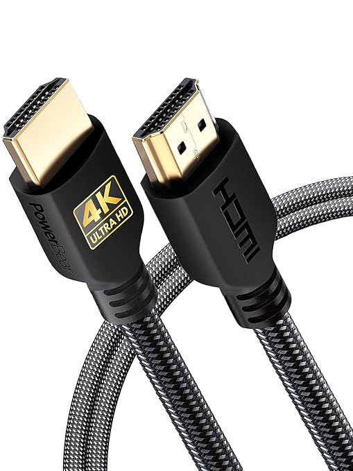 PowerBear 4K HDMI Cable 6 ft | High Speed, Braided Nylon & Gold Connectors by PowerBear