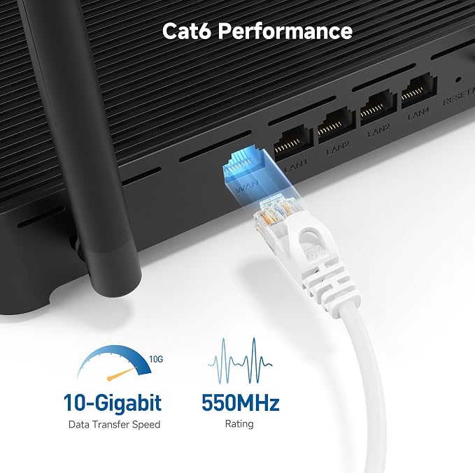 Cable Matters 10Gbps 5-Pack Snagless Cat 6 Ethernet Cable - 10ft - Image 3