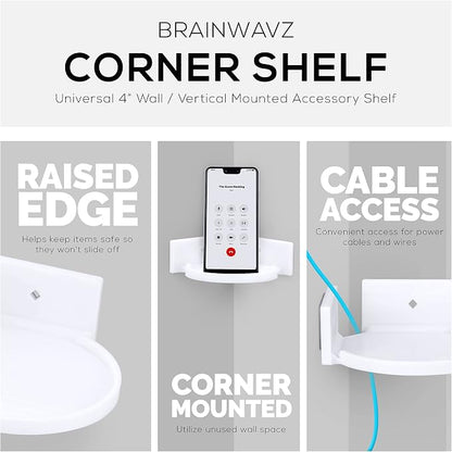 BRAINWAVZ 4” Small Floating Shelf, Adhesive & Screw in, - Image 5